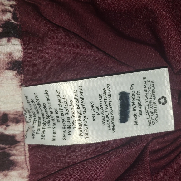 NWT AVIA 2fer purple/maroon tie-dye girls Shorts - Picture 6 of 6